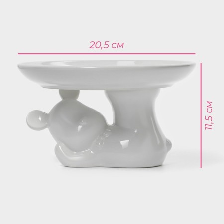 Ceramic dish for the supply of the Mishka Otto, 20.5 × 11.5 cm, white color-2
