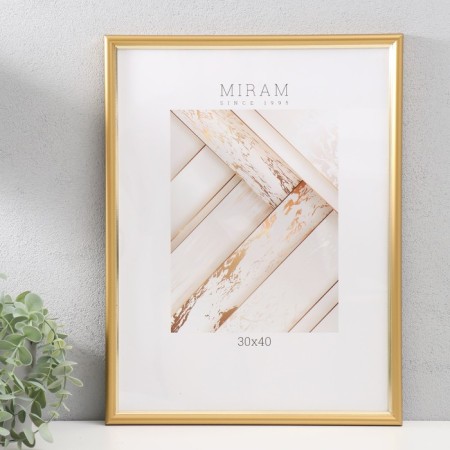 Photo frame Plastic "Mira" 30x40 cm, 411 gold (plastic screen)