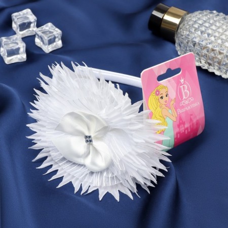 Hair cap "Baby" Flower sharp petals, 0.9 cm, white-2