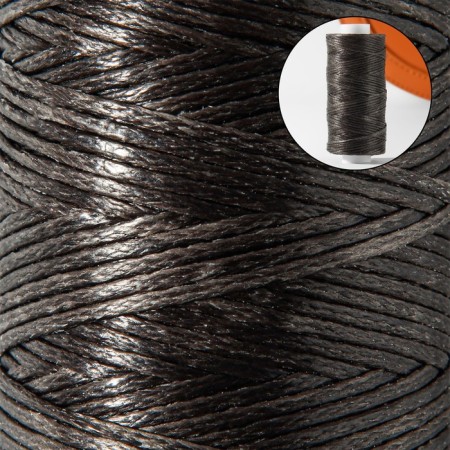 The threads are waxed, flat, 150d/16, 0.8 mm, 50 ± 2 m, the color is gray-green-1