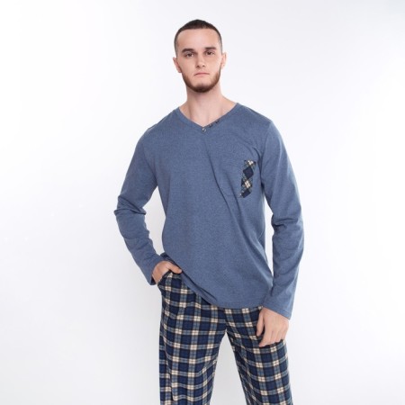Kit (longshit, trousers) male, dark blue color, size 58-2