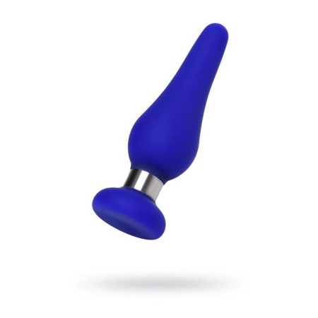Anal plug Classic, silicone, blue color, 10 cm, d = 3 cm
