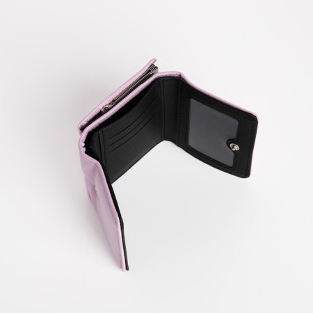 Women's wallet on the button, lilac color-3