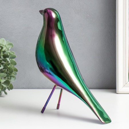 Souvenir Polystone "Bird" gold chameleon 25.5x25x8 cm-3