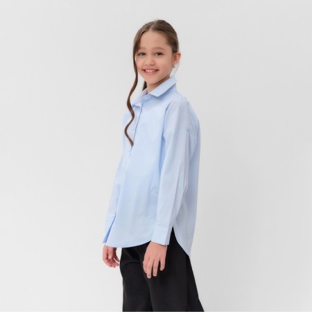 Shirt for girls minku color light blue, height 152 cm-7
