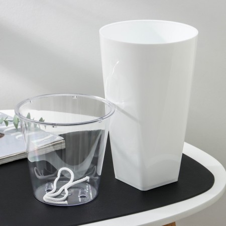 Kashpo for flowers with an insert "Grace", 2.7 l (1.5 l), white color-2
