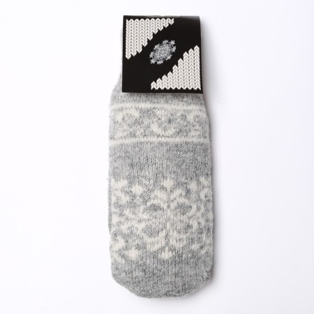 Mittens female woolen color light gray/white, size 20-22-3