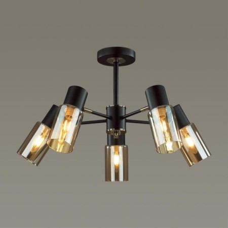 Cell chandelier Lumion. Ronnie, 5x40W, E14, black color, bronze