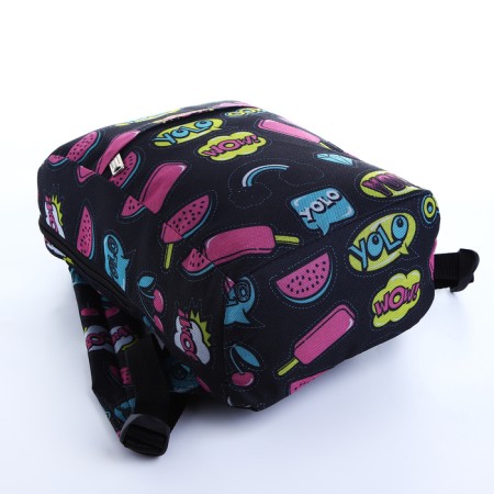 Baby backpack on lightning, 2 outer pockets, black color-2