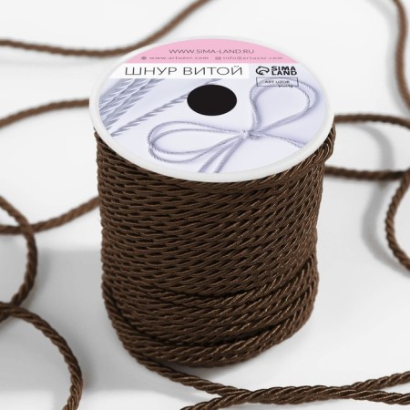 Cord twisted, d = 3 mm, 25 ± 1 m, brown color