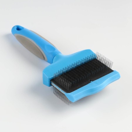 A bilateral flexible packer with straight and bent teeth, 21 x 9.3 cm, blue-1
