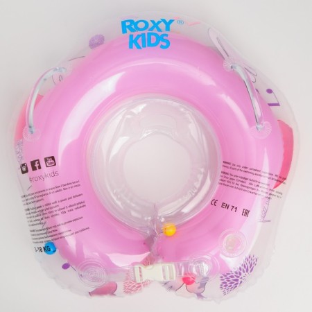 Inflatable circle to the neck for safe bathing Flipper 0+, “swan lake”, pink color-1