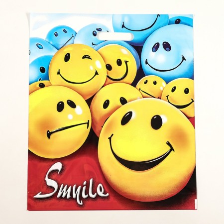 Smiley package, polyethylene with a cut -off pen 40x47 cm, 45 μm