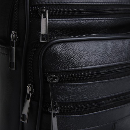 Male bag on lightning, long belt, black color-2