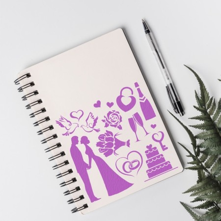 Plastic stencil "Wedding" 13x13 cm-2