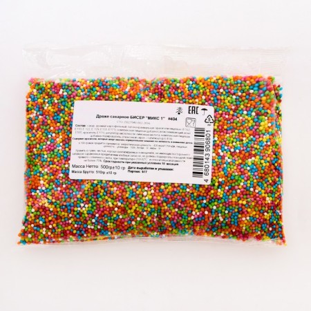 Confectionery sprinkling with a mild center "beads" color, 500 g-1