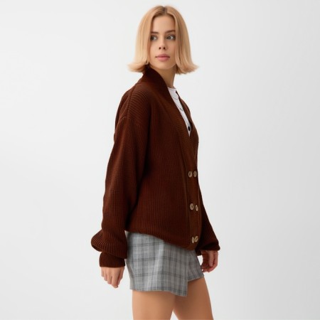 Jumper Female Minaku: Casual Collection Color Chocolate, Rr. 46-2