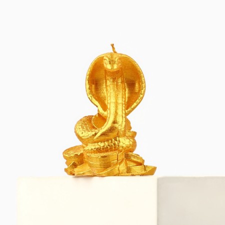 New Year's candle "Snake on Coins", for the New Year, Golden, 78 x 61 x 52-1