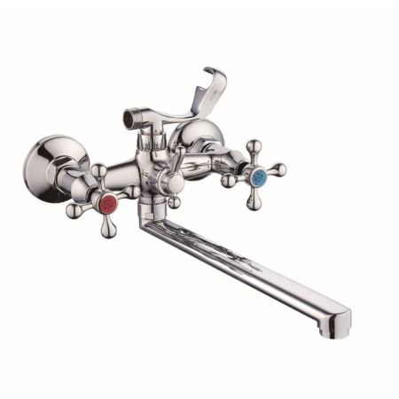 Bath mixer "RMS" SL71-143P, pour 300 mm, shower set, zinc, chromium