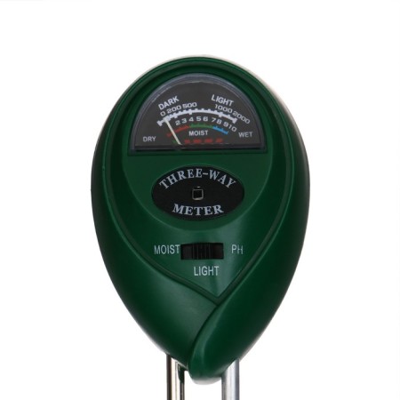 Soil meter 3 in 1: for moisture, acidity, illumination, color mix, Greengo-9