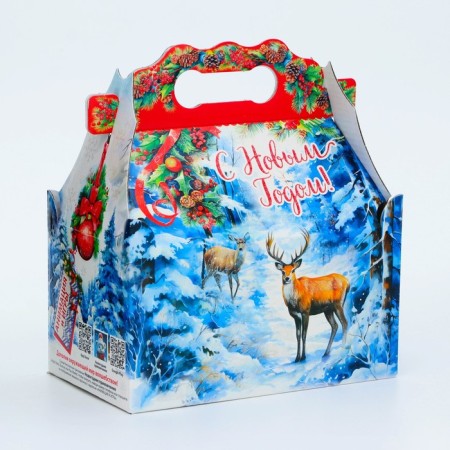 New Year. Gift box New Year's casket is a simple "dream" with animation 20 x 12 x 17 cm.-1