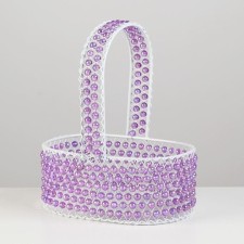 Basket, 18x12x6/23 cm, metal, beads