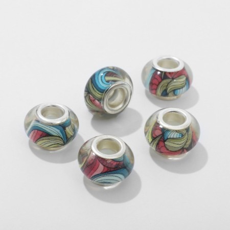 Bead "feathers", colored in silver-1