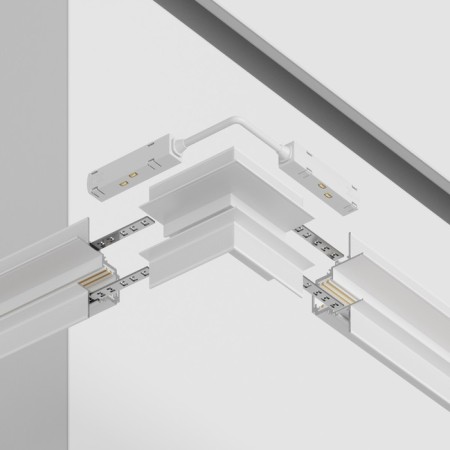External Corner Connector for the built-in track system Technical tra004OCL-22W, 10x10x8.5 cm, white color-3
