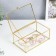 Casket glass with a metal frame "Rectangle with faces" gold 7x10.5x17 cm