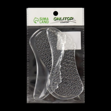 Half -slopes for shoes, with an adversary, massage, on a glue basis, silicone, 12 × 6 cm, pair, color transparent-4