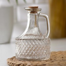 Glass bottle for sauces and oil with a cork cover of the Parfa shares, 180 ml, 9.5 × 14 cm