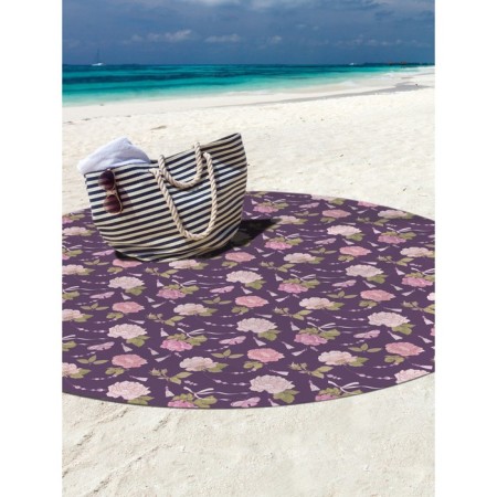 Pareo and beach rug "Flower decoration", d = 150 cm-2