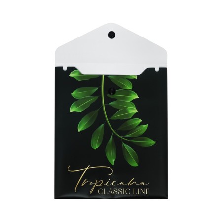 The convert folder on the A6, 140 x 170 mm button, 180 microns, vertical, Devente tropicana, foil embossing, mix x 4 colors, cardboard box-4