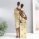 Souvenir Polystone "African couple" gold pattern - circles 14x11x36 cm