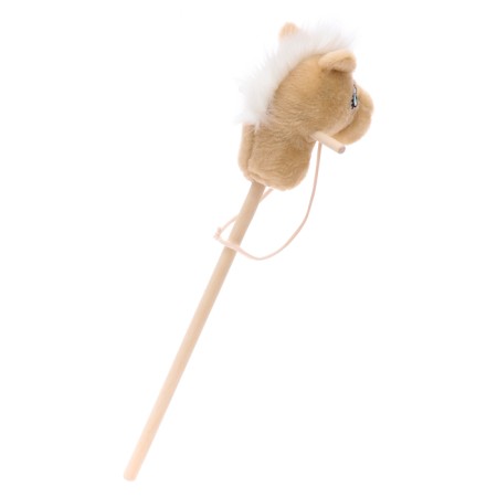 Soft toy "horse-horseman", on a stick, beige color-3