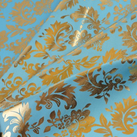 Locum for needlework, atlas, gold pattern on Blue, 50 × 75 cm-2