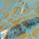 Locum for needlework, atlas, gold pattern on Blue, 50 × 75 cm