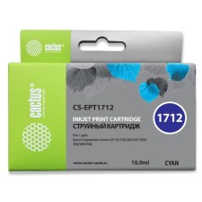 Картридж Cactus CS-EPT1712 17XL, для Epson XP-33/103/203/207/303/306/403/406, 10 мл, цвет голубой