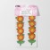 Knitted elements "flowers", 2.5 × 3.5 cm, 10 pcs, peach/green color