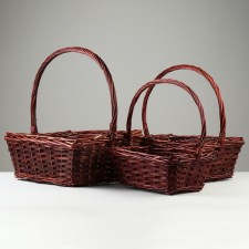 A set of baskets, 43x32x16/43 cm, 37x26x14/37 cm, 31x20x12/35 cm, 3 pcs, willow