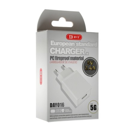 Network charger Byz Day016, 1 USB, 2.4, white-4
