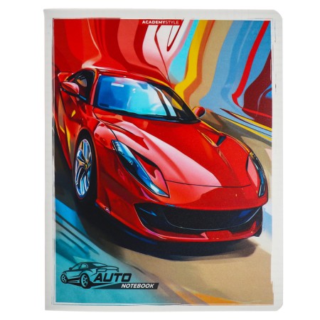Notebook of 48 sheets in the “bright car” cage, plastic cover, mix-4