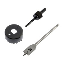 A set for installing the cut locks of the tundra, a frail drill 22 mm, a ring saw 54 mm