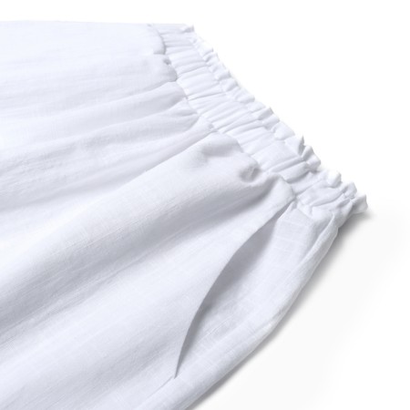 Female pajamas (shirt and shorts) KAFTAN LINEN, R.48-50, White-9