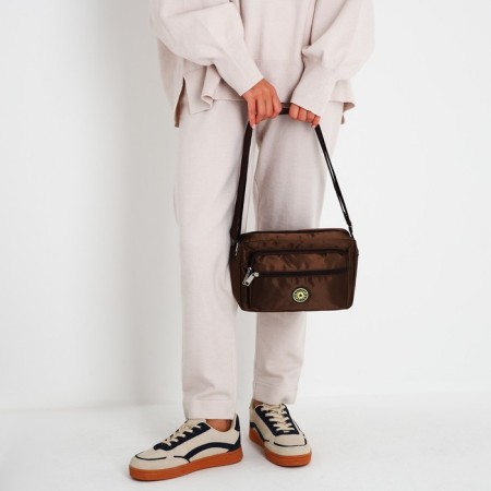 Cross-Bodi Bag on a zipper, brown color-6