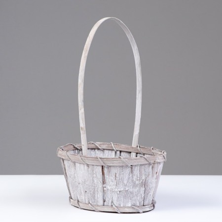Wicker basket, 18x15x10/26 cm, natural, bamboo