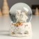 Souvenir Polystone Water Ball "White Bears" White with gold 7x8x9 cm