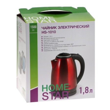 Electric kettle Homestar HS-1010, metal, 1.8 l, 1500 watts, green-7