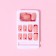 Follow nails "Love", 24 pcs, adhesive plates, square shape, glossy pink/red color