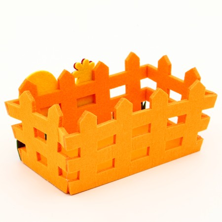 Easter decor of orange basket "Cockerels" 10x16x9 cm-1